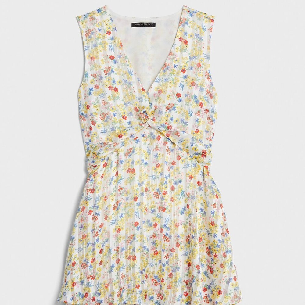 NWT Banana Republic Petite Ruffle Fit-and-Flare Dress Sz 12
